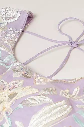 lavender net embroidered lehenga choli with dupatta