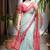 sky blue bandhani moss silk saree with unstitched blouse