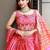 pink chiffon embroidered lehenga choli with dupatta
