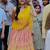 yellow chiffon embroidered lehenga choli with dupatta