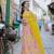 yellow chiffon embroidered lehenga choli with dupatta