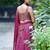 wine georgette embroidered lehenga choli with dupatta