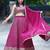 wine georgette embroidered lehenga choli with dupatta