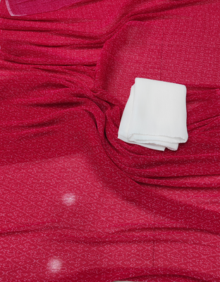 pink bandhani georgette saree with unstitched blouse 3