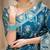 Teal blue woven art silk saree with blouse
