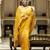Mustard yellow woven art silk saree with blouse