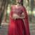 red georgette embroidered lehenga choli with dupatta