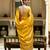 Mustard yellow woven art silk saree with blouse