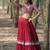 red georgette embroidered lehenga choli with dupatta