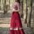 red georgette embroidered lehenga choli with dupatta