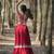 red georgette embroidered lehenga choli with dupatta