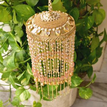 Chandelier pink stones baraat charms kaleera - set of 2 pieces 3