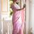 Baby pink woven art silk saree with blouse