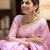 Baby pink woven art silk saree with blouse