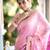 Baby pink woven art silk saree with blouse