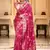 Rani pink woven art silk saree with blouse