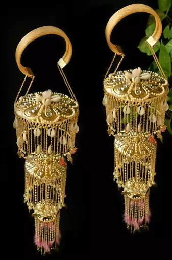 Three layer parrot,elephant and baraat charms kaleera - set of 2 pieces