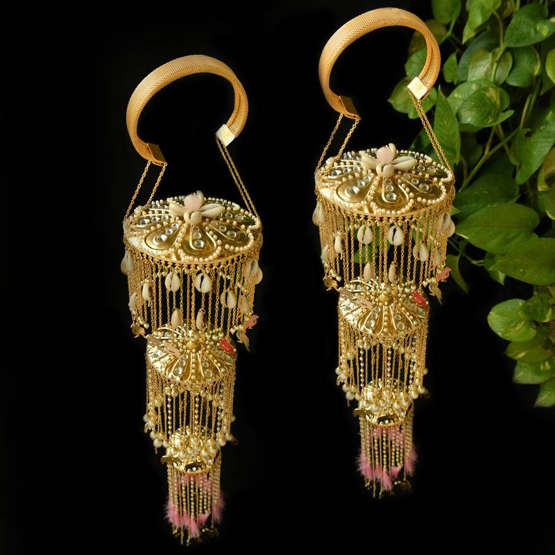 Three layer parrot,elephant and baraat charms kaleera - set of 2 pieces