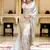 Off white woven art silk festive saree with blouse
