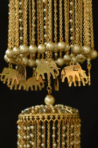 Three layer parrot,elephant and baraat charms kaleera - set of 2 pieces