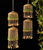 Double layer mint green stones baraat kaleera - set of 2 pieces