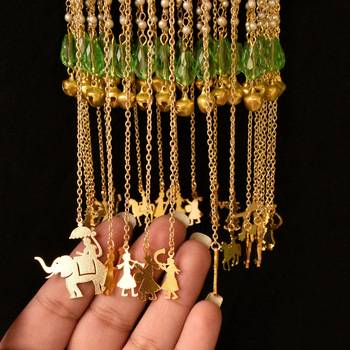 Double layer mint green stones baraat kaleera - set of 2 pieces 3