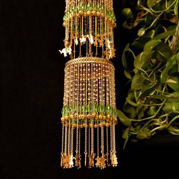 Double layer mint green stones baraat kaleera - set of 2 pieces 4