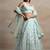 sky blue net embroidered lehenga choli with dupatta