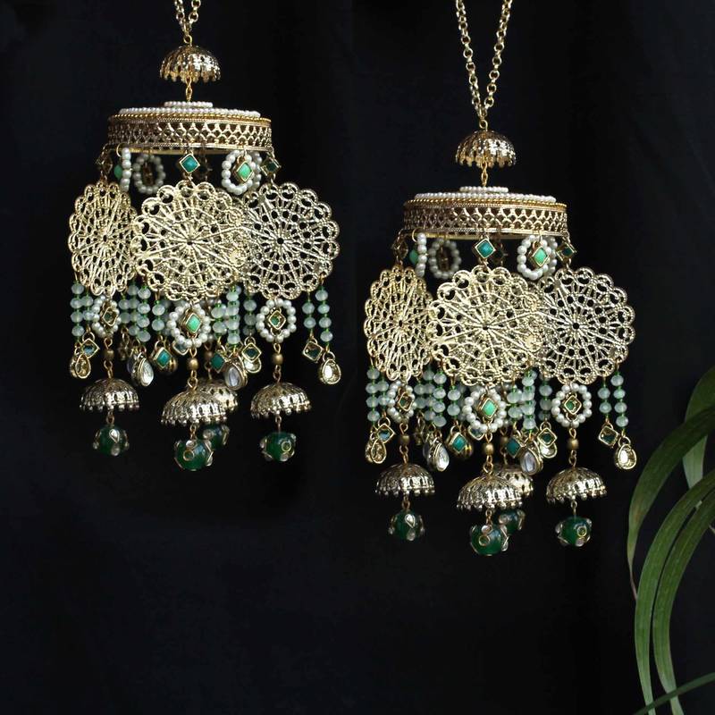 Green ombre kaleere - set of 2 pieces
