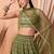 mehendi georgette embroidered lehenga choli with dupatta