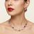 Multi-color gemstone floral Necklace :: set - details 