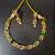 Multi-color gemstone floral Necklace :: set - details 
