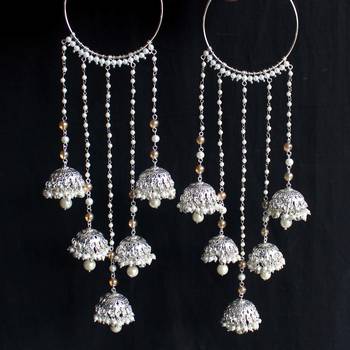 Shimmering silver ghungroo kaleere - set of 2 pieces 1