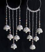 Shimmering silver ghungroo kaleere - set of 2 pieces