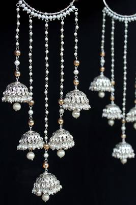 Shimmering silver ghungroo kaleere - set of 2 pieces 2