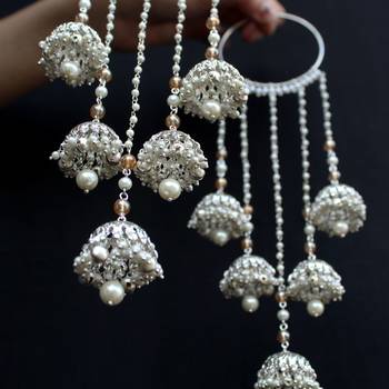 Shimmering silver ghungroo kaleere - set of 2 pieces 3