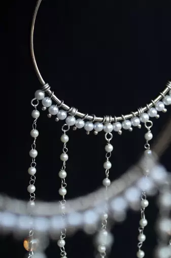Shimmering silver ghungroo kaleere - set of 2 pieces