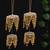 royal pearl mini lotus dome bridal kaleere with layered chain drops - set of 2 pieces