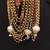 royal pearl dome bridal kaleere with multi-layer chain drapes - set of 2 pieces