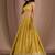 yellow georgette embroidered lehenga choli with dupatta