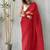 red bandhani georgette saree with unstitched blouse