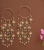 sunburst coin bridal kaleere with pearl drop chains - set of 2 pieces