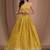 yellow georgette embroidered lehenga choli with dupatta