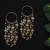 sunburst coin bridal kaleere with pearl drop chains - set of 2 pieces