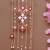 floral enamel bridal kaleere with pearl drop chains - set of 2 pieces