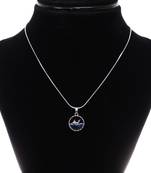 Silver whale pendant necklace for women | blue crystal ocean charm