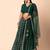 green georgette embroidered lehenga choli with dupatta