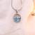Silver whale pendant necklace for women | blue crystal ocean charm