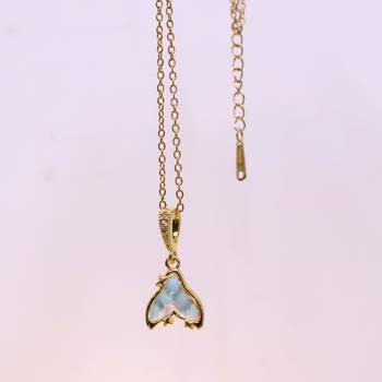 Gold heart opal pendant necklace for women | elegant chain 3