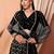black georgette embroidered lehenga choli with dupatta